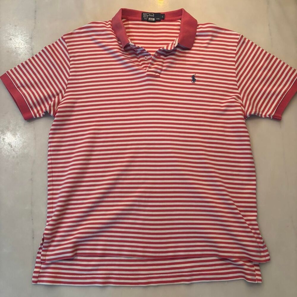 Polo-ralph-lauren Men's Pink and White Polo-shirts